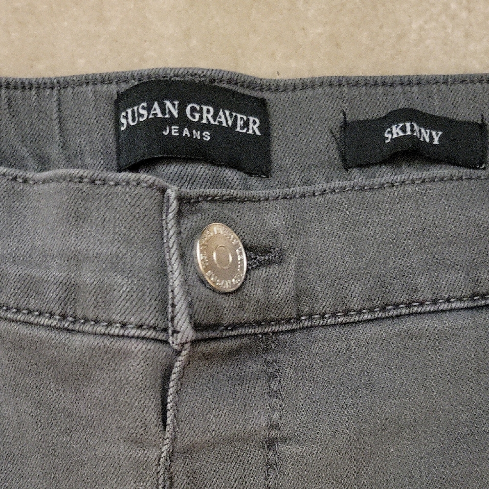 Susan Graver Charcoal Skinny Jeans